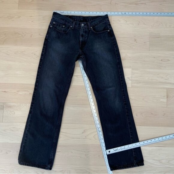 Levis men black jeans straight leg loose fit in 100% cotton denim size 31 - Picture 7 of 9